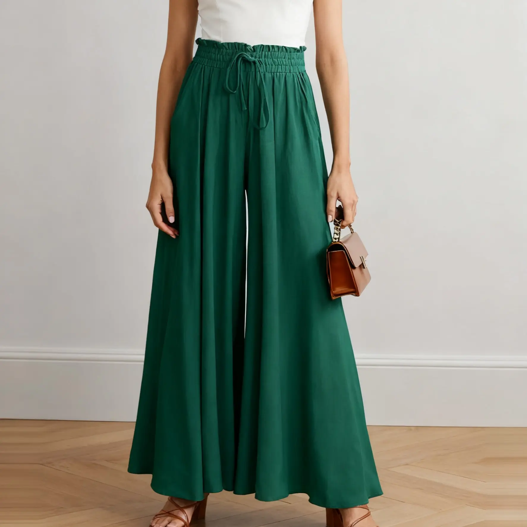 Wide Leg Pants for Women Summer Flowy Palazzo Lounge Pants High Waist with Pockets Casual Drawstring Belt Adjustable Bottoms Thin - TikTok Shop Wide Leg Pants for Women Summer Flowy Palazzo Lounge Pants High Waist with Pockets Casual Drawstring Belt Adjustable Bottoms Thin - TikTok Shop