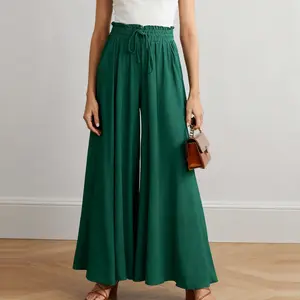 Wide Leg Pants for Women Summer Flowy Palazzo Lounge Pants High Waist with Pockets Casual Drawstring Belt Adjustable Bottoms  Thin