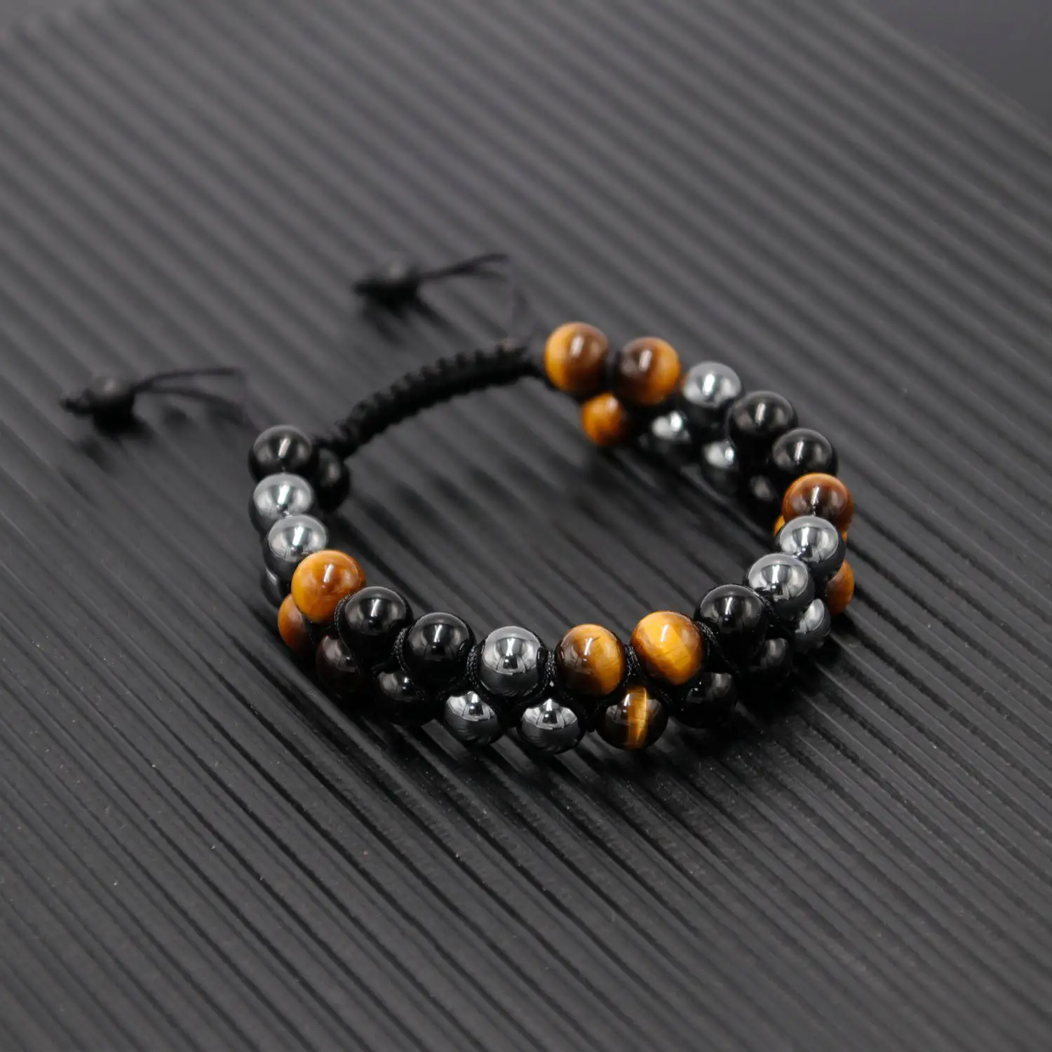 Triple Protection Bracelet Natural Stone Bracelet Gemstone Beaded Bracelet Double Layer Boho Style for Men Women Daily Use Adjustable Triple Protectio