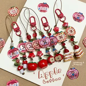 [NEW] Apple Button Phone Charm & Keychain – Cute Everyday Accessory