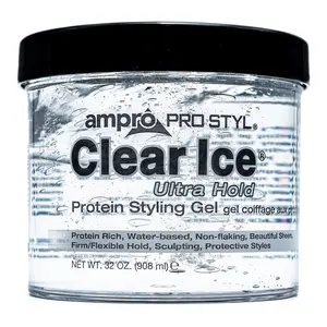 Pro Styl Clear Ice Gel by Ampro for Women - 32 oz Gel Moisture-Sealing Hair Styling Lotion