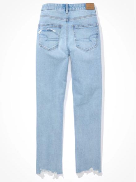 AE Strigid Curvy Ripped Mom Jean - Womenswear, Bottom, Comfortable Fit, Stylish Design size  0  jeans  girl plus  size  jeans wide leg denim jean Piece Style