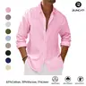 Runcati Men’s Button Down Shirt Cotton Linen Casual Long Sleeve Shirts Collared Hippie Beach Tops