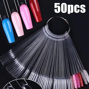 Realistic Clear Nail Tips Set, Natural Look Full Cuff Nails, Practice & Training Tool, Professional Salon & DIY Manicure Kit