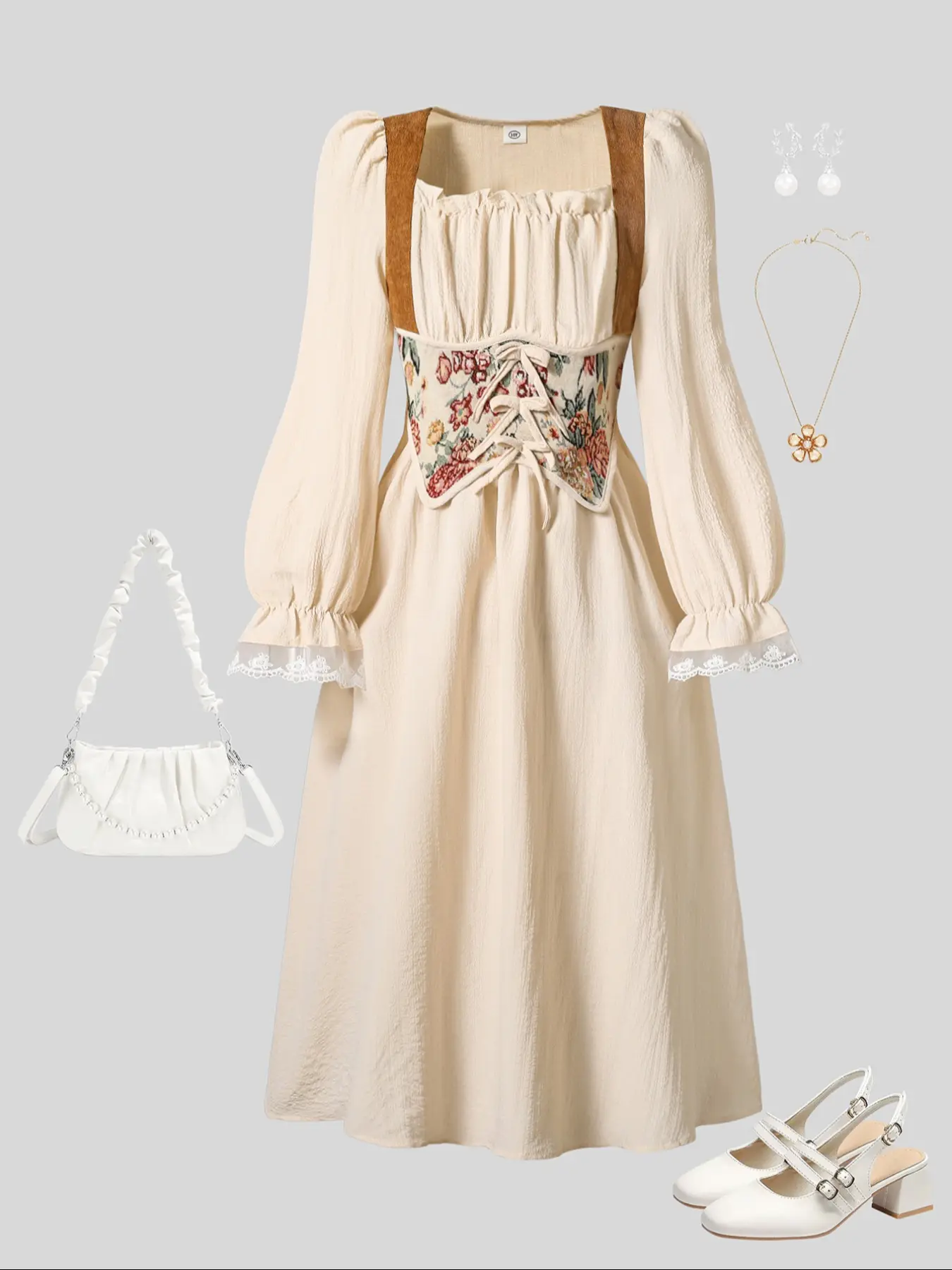Elegant Girls' Floral Print Long Sleeve Dress, Lace Trimmed Ruffle Details,  Bow Decoration, Perfect for Daily Wear & Parties - TikTok Shop