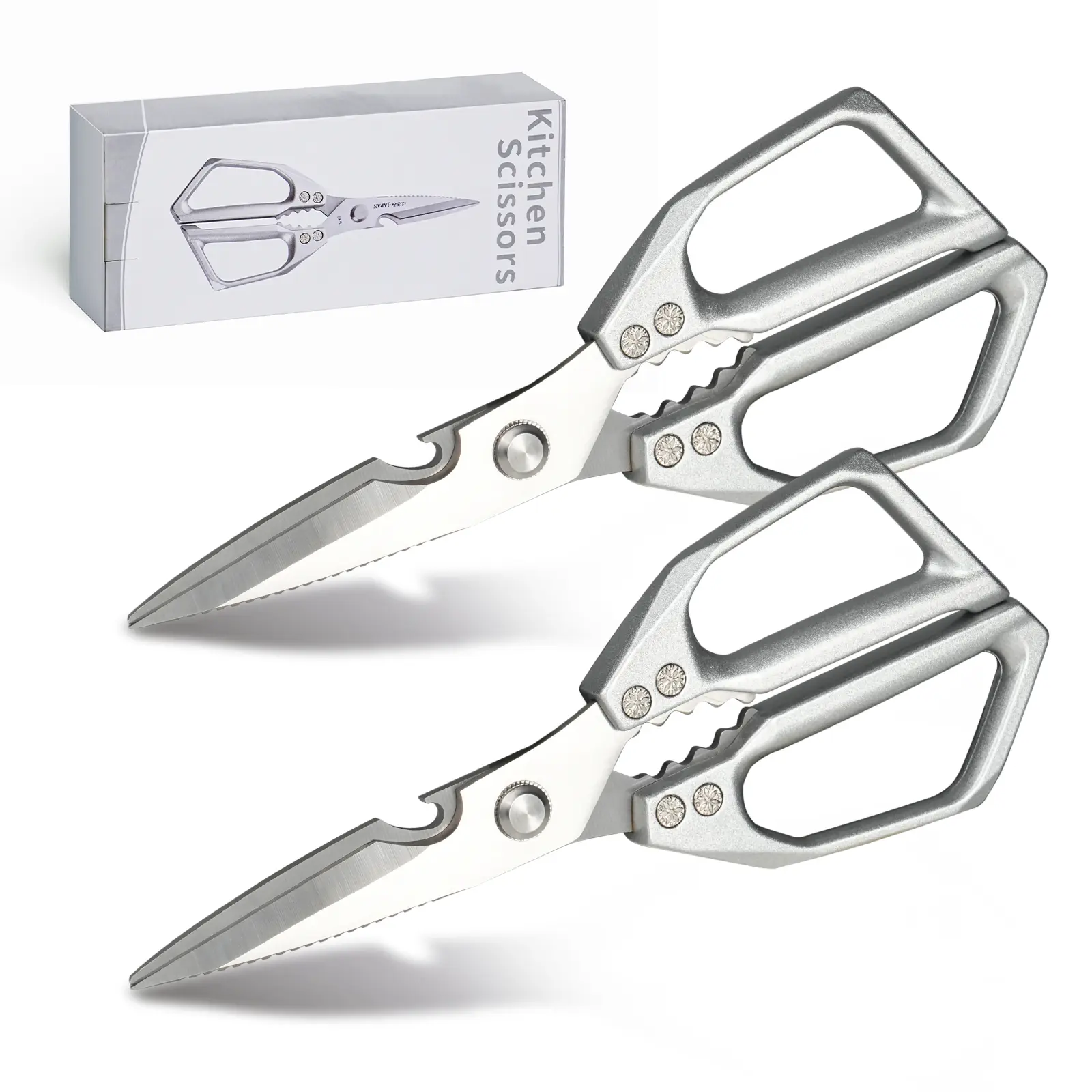 Professional Stainless Steel Kitchen Scissors with Ergonomic Handles for Meat Bone Herbs & Packaging Multi-Purpose Cutting Tool for Chefs & Daily Use Gifts for Thanksgiving Day & Christmas for Him Adults Family Mom- Kitchenware