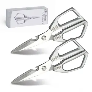 Professional Stainless Steel Kitchen Scissors with Ergonomic Handles for Meat Bone Herbs & Packaging Multi-Purpose Cutting Tool for Chefs & Daily Use Gifts for Thanksgiving Day & Christmas for Him Adults Family Mom- Kitchenware