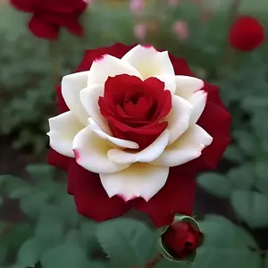 【Buy 2 Get 1 Free】200/1000pcs Rare Twin Red White Rose Flower Seeds for Planting - Captivating Garden Blooms Non GMO Heirloom Garden - Planting Instructions for Easy Grow - Great Gardening Gifts