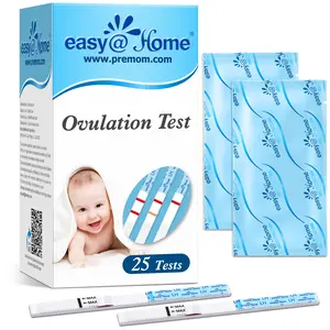 Easy@Home Ovulation Test Strips (25/50/100 Pack) - Ovulation Predictor Kit, Fertility & LH Tests Powered by Premom Ovulation Tracker App