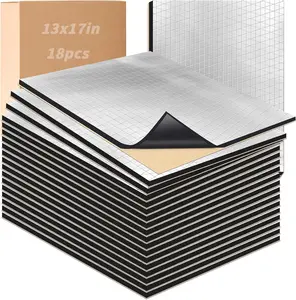 394 mil Car Sound Deadening Material Mat 27.5 sqft Auto Audio Deadener Foam, Sound Dampening and Heat Insulation Mat, Noise Insulation and Vibration Dampening Material for Hood Ceiling Door - 18 PCS