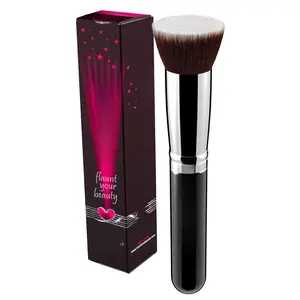 Flat Top Kabuki Foundation Brush By  - Premium Makeup Brush for Liquid, Cream, and Powder - Buffing, Blending, and Face Brush