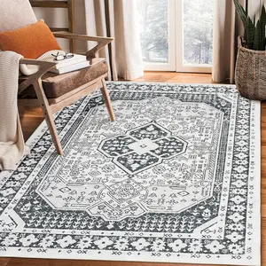 【GARVEE】Washable Area Rugs for Living Room - Modern Bordered Abstract Non-Slip Carpet, Stain Resistant for Bedroom, Dining Room & Home Office