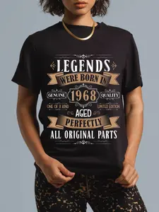 100% Cotton Legends Born In 1968 56th Birthday 57 Years Old Bday Men T-Shirt