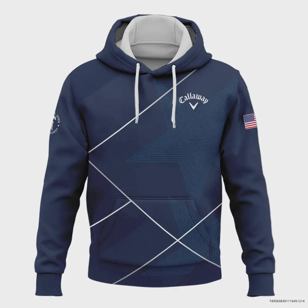 Golf Sport Pattern Blue Mix 124th U.S. Open Pinehurst Callaway Hoodie Shirt Style Classic Pullover Hooded, All Size, Unisex, Best Gift For Dad