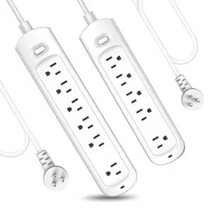 Power Strip Surge Protector Socket, 5/6 Outlets for Multiple Devices,  Plug Heavy Duty Extension Cord, Power Delivery Charging Power Strip for Home, Office, Dorm Essentials