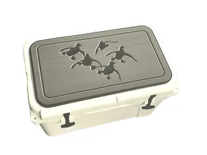 Vortex YETI Cooler Pad with Cupped Ducks Logo - Top Fits YETI Tundra Cooler Lid Dark Gray/Black Mat Easy Peel Stick Application 3M Adhesive Perfect for your cooler top