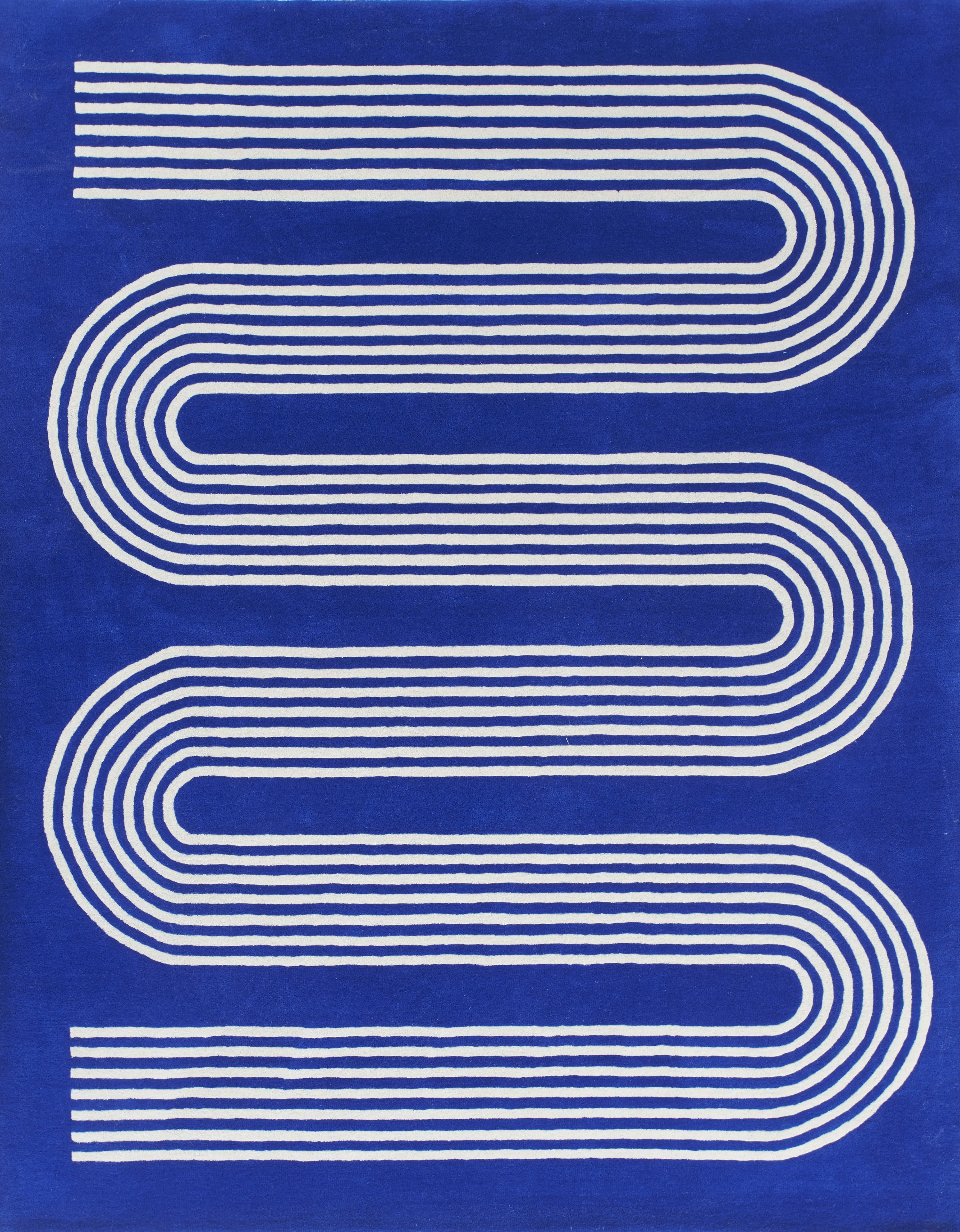 Momeni Simba SIM12 Cobalt Contemporary Hand Tufted Rug