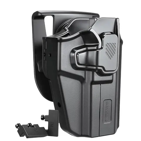 WARRIORLAND Adjustable Universal OWB Holster for Canik/FN/Walther/Browning/S&W/Sarsilmaz/Sig/Girsan/Stoeger/Bersa / 1911, Fits More Than 300+ MODELS, Index Finger Release System, Right Hand DealsforYouDays, Competition