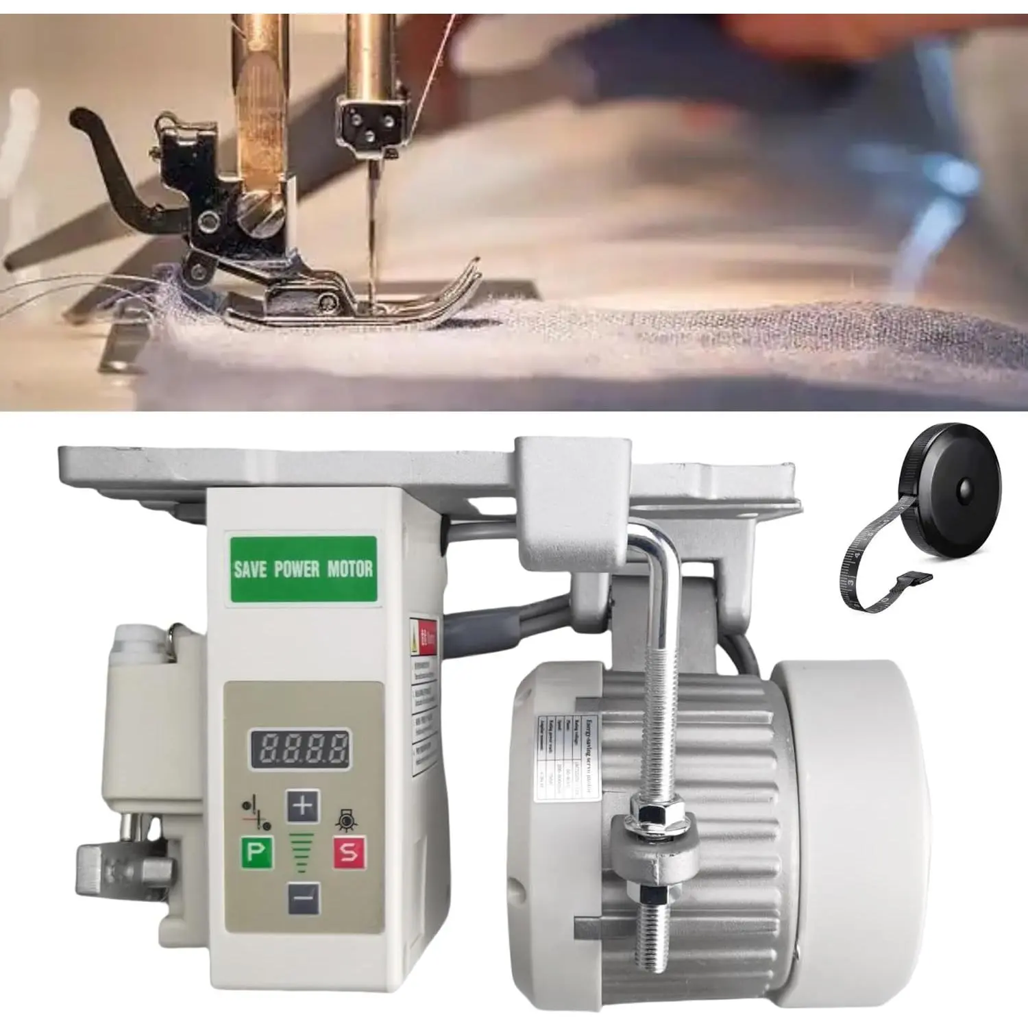 Servo  Sewing Machine AC110V, 750w 1HP Industrial Brushless Sewing Machine  with Pure Copper Coils,  Mute (White, 750W)