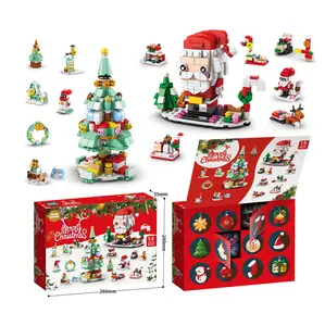 Christmas Advent Calendar 6-in-1 Building Blocks Christmas Gifts Handmade Building Toys Birthday Gifts for Boys and Girls