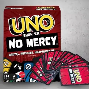 100% Original Mattel UNO Show ‘Em No Mercy Card Game Deck Poker Geunine Brand Christmas Gifts Table Games Family Parties Travel
