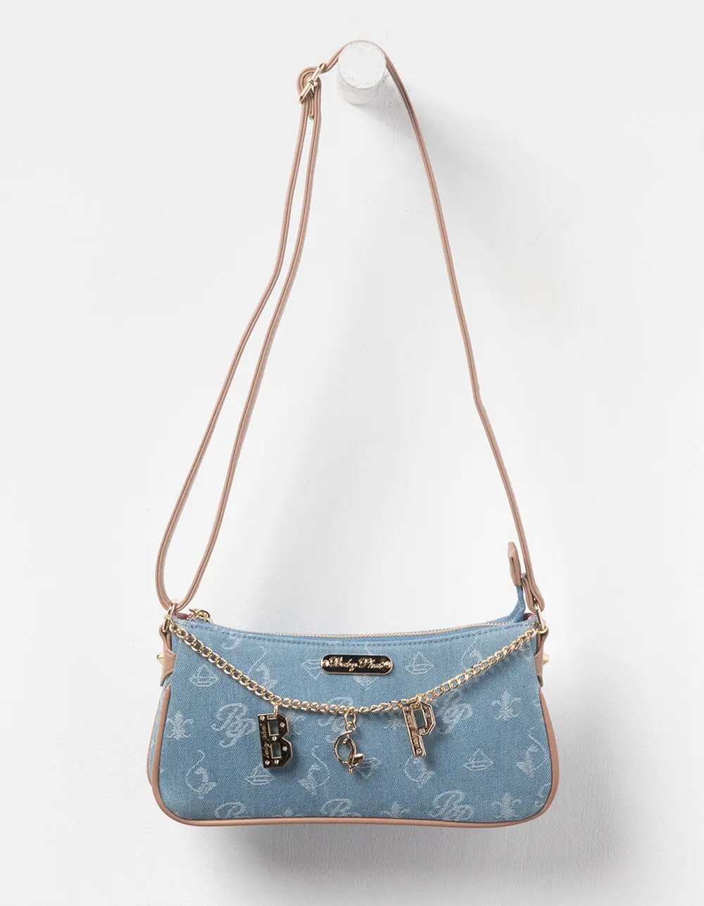 BABY PHAT  Womens Saddiey Double Gusset Crossbody Bag, Denim