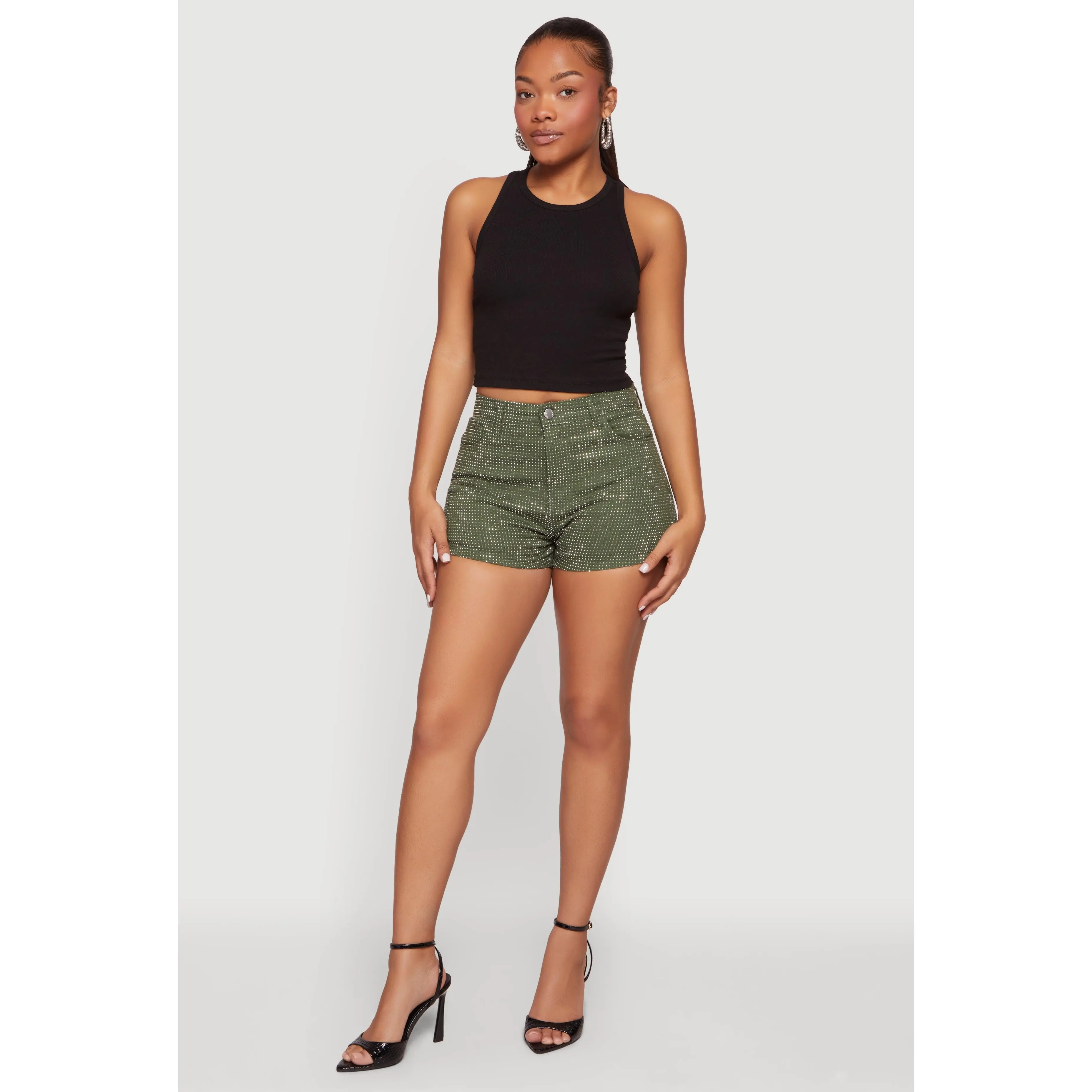 Rhinestone Denim Shorts