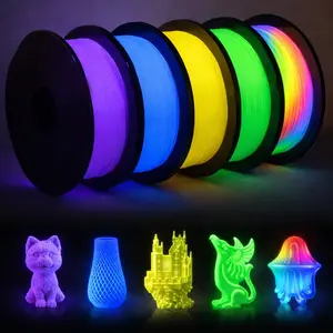 Filajoy3d Glow-In-The-Dark Pla Filament Set, 1.75mm X 250g X 4 Rolls, Night Glowing Material for Fdm Printers, Educational Models & Decorative Printing
