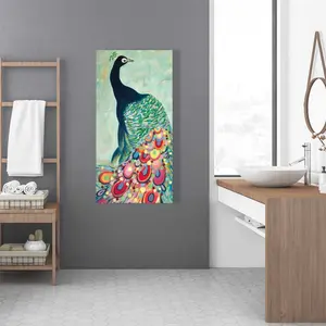 Begin Home Decor C1RC24482EZDS4 24 x 48 in. Proud As A Peacock - Bedroom Wildlife Canvas for Home Decor