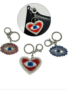 Elegant Eye Design Bag Charm, Handmade Beaded Cloth Patch, Rhinestone Heart Decorative Accessory, Versatile Fashion Gift for Women