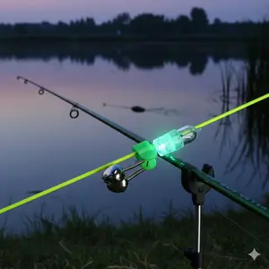 High Sensitivity Night Fishing Alarm Kit with Dual Color LED Rod Tip Lights and Bite Alert Clip, Portable Fish Bite Alarm System for Sea and Stream Fishing, Essential Outdoor Gear, Fishing Accessories