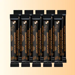 Next Level Boost Immunity Blend Instant Mushroom Coffee Stick Packs with Organic Adaptogens and Collagen for Digestive Wellness, Anti-Inflammatory, Gut Health, and Clean Energy – 10 Servings - US Made, Non-GMO, Gluten-Free