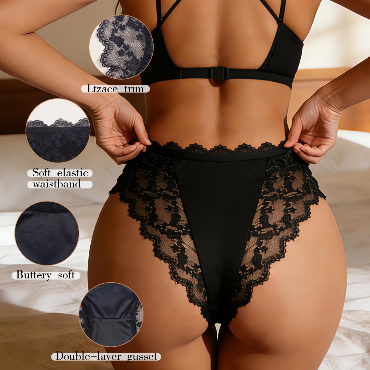 12-Piece/ 6-Piece Women's Lace Panty Set, Women's Novelty Underwear Briefs, Mid-Waist Bikini Women's Hipster Brief Panties for Girls Ladies Daily Wear