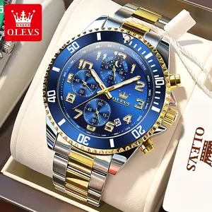 1 Olevs Men's Stainless Steel Watch, Waterproof Luminous Quartz Watch