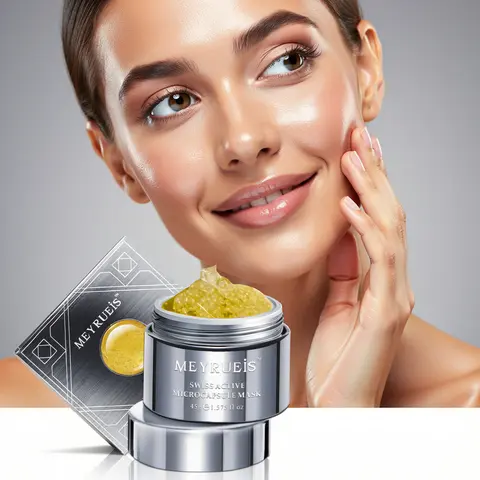 Glass Skin Face Mask – Golden Microcapsule Hydrating Gel Mask with NMN, Ectoin & Squalane, Glow Jelly Face Mask for Dry, Dull Skin, Buy 1 Get 1 Free – MEYRUEiS