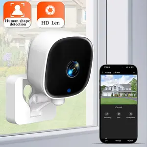 Mini Indoor Security Camera, No-Drill Mount 2.4G WiFi Home Camera, Pet/Dog/Cat Surveillance Camera with Phone App, 2-Way Audio, Motion Notification, Local & Cloud Storage, Wireless Indoor Camera