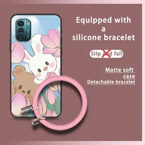 Soft Case Dirt-resistant Phone Case For Nokia G11/G21 Funny Bracelet heat dissipation Cartoon Personality Youth Back Cover Creative Protective Anti-knock Waterproof Solid Color