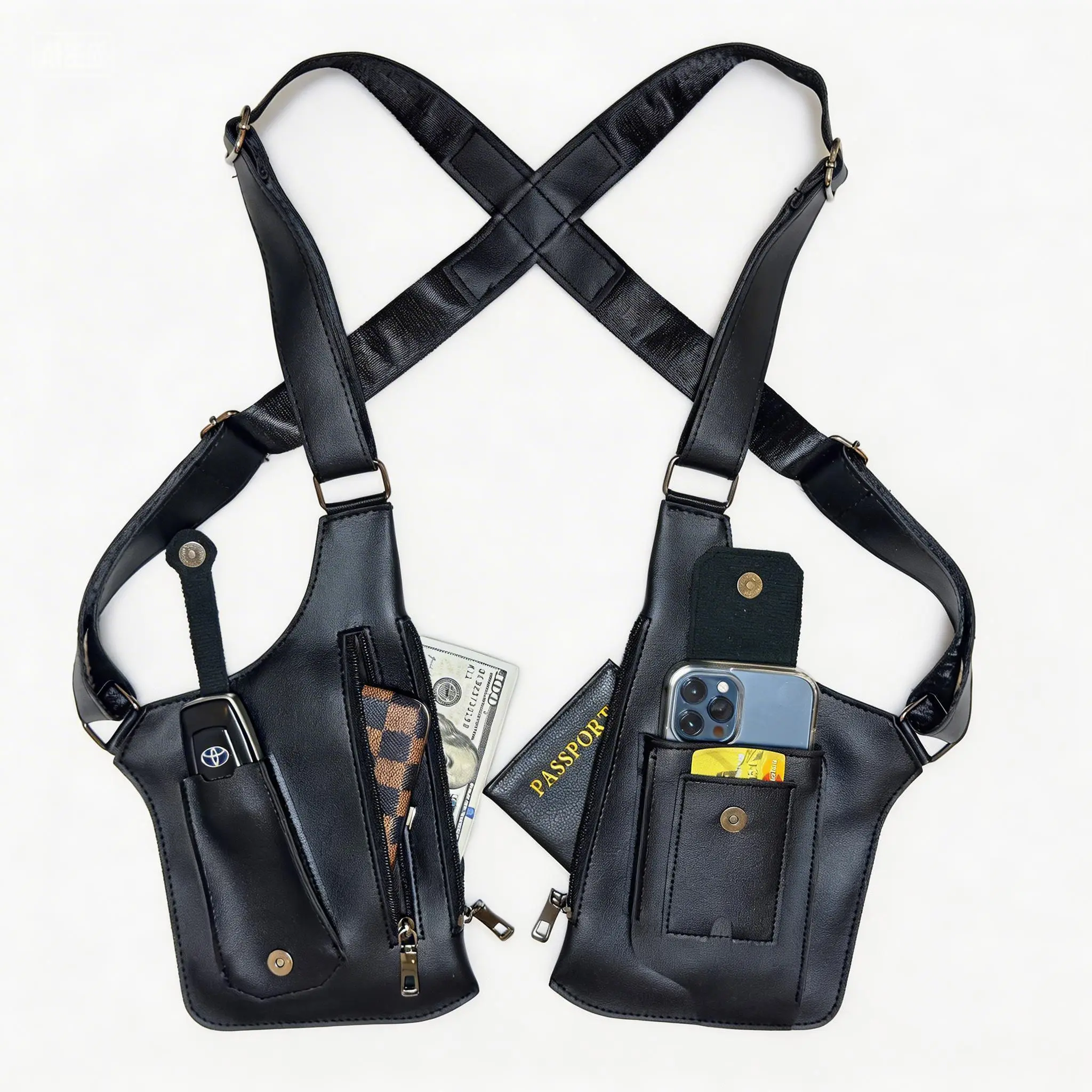 Underarm concealed dual shoulder bag - suitable for both men and women. Outdoor sports bag, hiking and cycling bag, hunting bag. Gift for Father's Day. Storage for mobile phone, keys, bank card. Waterproof and anti-theft. other hunt