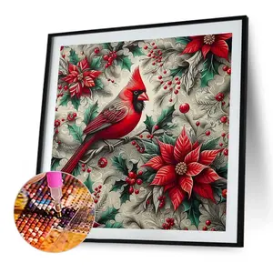 Wealthy Cardinal Pattern 5D DIY Diamond Painting Kit (Frameless), DIY Five-Dimensional Diamond Painting Bedroom Wall Decor Painting