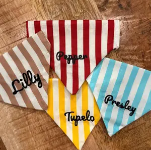 Personalized embroidered dog bandana - summer stripes