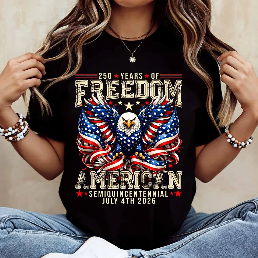 American Eagle Freedom Print T Shirt  Casual Loose Fit For Everyday Wear And Outdoor Activities