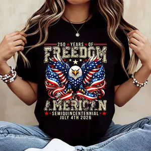 American Eagle Freedom Print T Shirt  Casual Loose Fit For Everyday Wear And Outdoor Activities