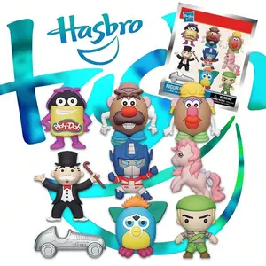 1PC Hasbro Officially Licensed Retro Pony Prime Mr.Monopoly et al. Hasbro 3D Foam Bag Clip Mystery Bulk Bag Clip Characters Keychain Key Ring for Mom Dad Boyfriend Funny Christmas and Halloween Gifts Random one