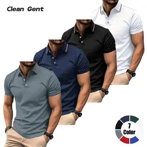 Clean Gent Men’s 4-Pack Minimalist Business Polo Shirts, Regular Fit, Casual Short-Sleeve Tops for Summer, Stylish Everyday Wear, Golf Polos