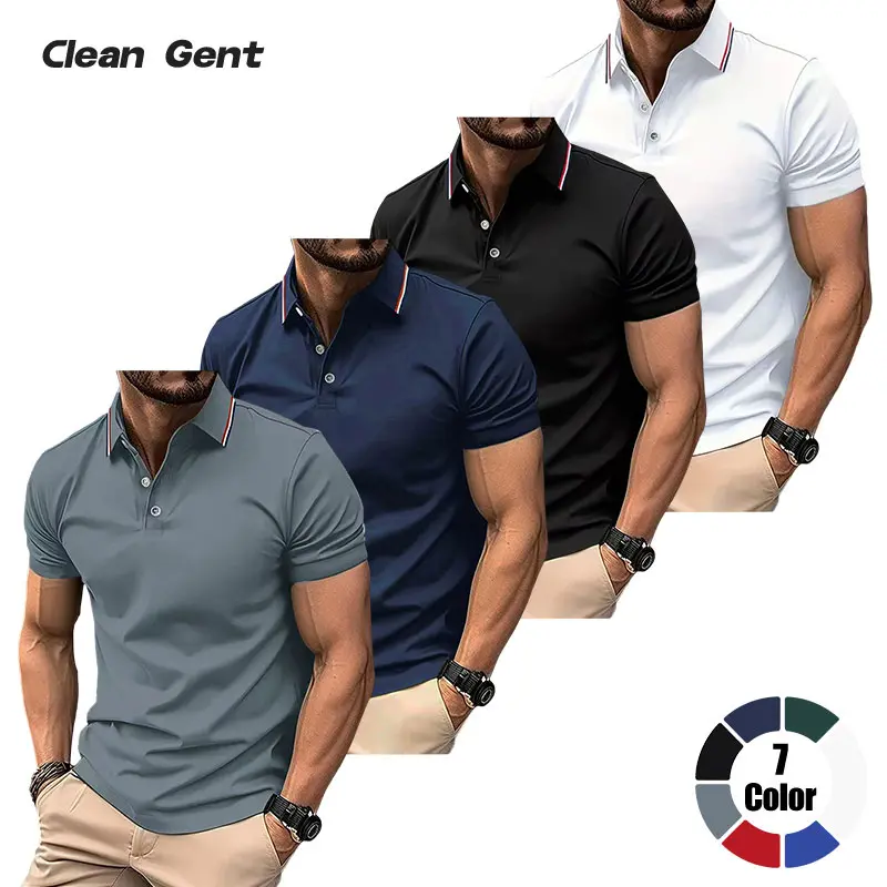 Clean Gent Men’s 4-Pack Minimalist Business Polo Shirts, Regular Fit, Casual Short-Sleeve Tops for Summer, Stylish Everyday Wear, Golf Polos