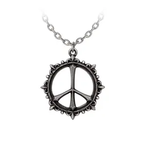 Gothic Rock Peace Sign Necklace