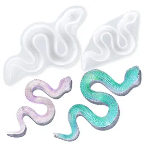 2Pcs Snake Resin Molds, Flexible 3D Snake Silicone Molds(Large & Small), Effortless Demolding Animal Epoxy Molds for DIY Art, Home Decor, Serpent Lovers Gifts - LET'S RESIN