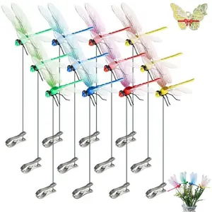 Dragonfly Clip Bug Repe Llent - 3D Dragonfly Clips,4 Pack-Graden Decor Decor Deer And Horse Fly Deter Rent For Indoor/Outdoor Garden