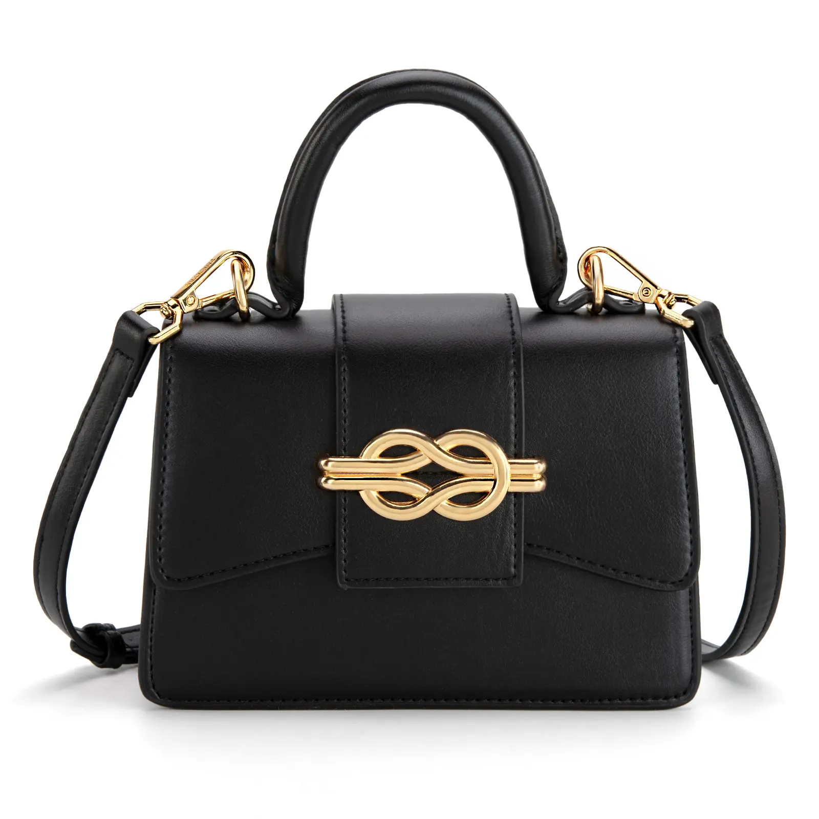 Milan Chiva Women's Small Top Handle Elegant Square Bag - Bow-Shaped, Classic, Detachable, Dual-Handled, Metal-Toned Mini Satchel Crossbody Handbag, Bow-Shaped Women's Handbags, Classic Women's Handbags