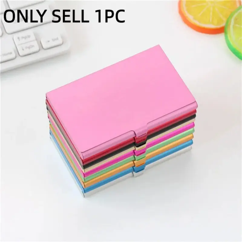Business Card Holder, 1 Count Modern Simple Metal Business Card Case, Card Storage, Office Supplies, Desk Organizer for Home Office School, Desk Accessories, Office Desktop Accessories